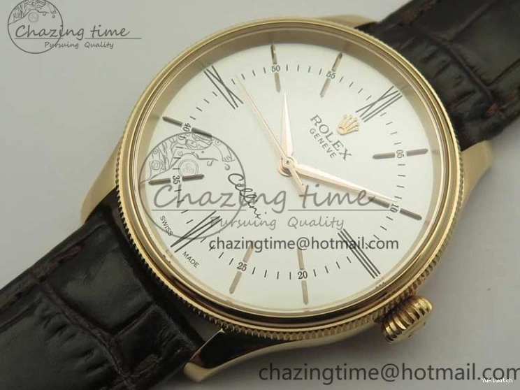 Edition Time V4 Marker 50509 Brown A3132 Cellini Dial Strap RG on MKF White Roman Leather Best 0131